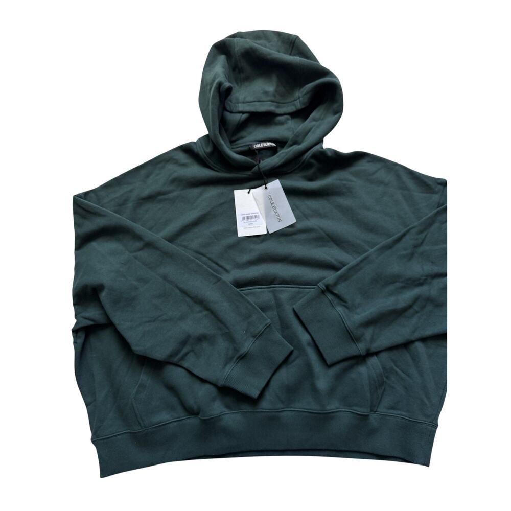 COLE BUXTON CB Cropped Hoodie in Forest Green Size Large NWT